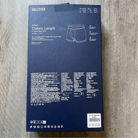 Hollister Boxer Brief Set NEW 4 Pair Large Classic Length - Picture 5 of 9